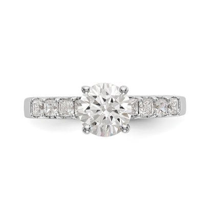 14K White Gold Simulated Diamond Engagement Ring