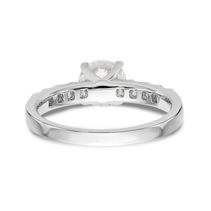 14K White Gold Simulated Diamond Engagement Ring