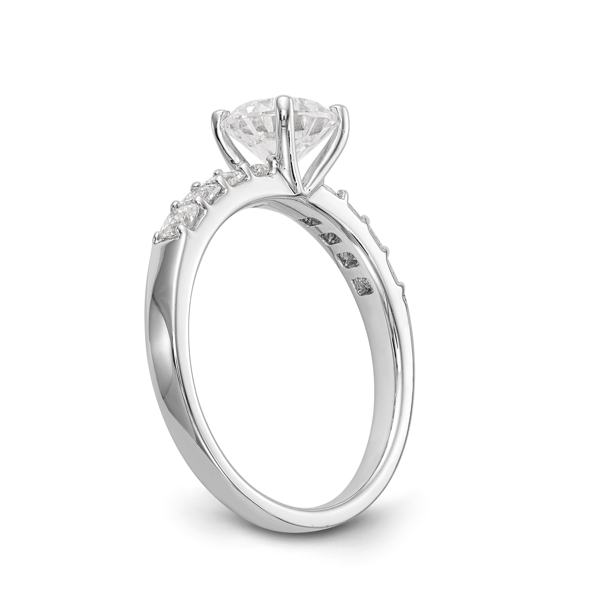 14K White Gold Simulated Diamond Engagement Ring