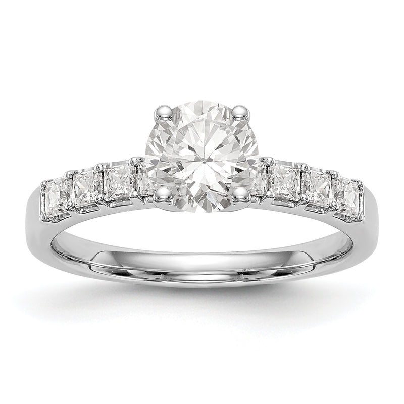 14K White Gold Simulated Diamond Engagement Ring