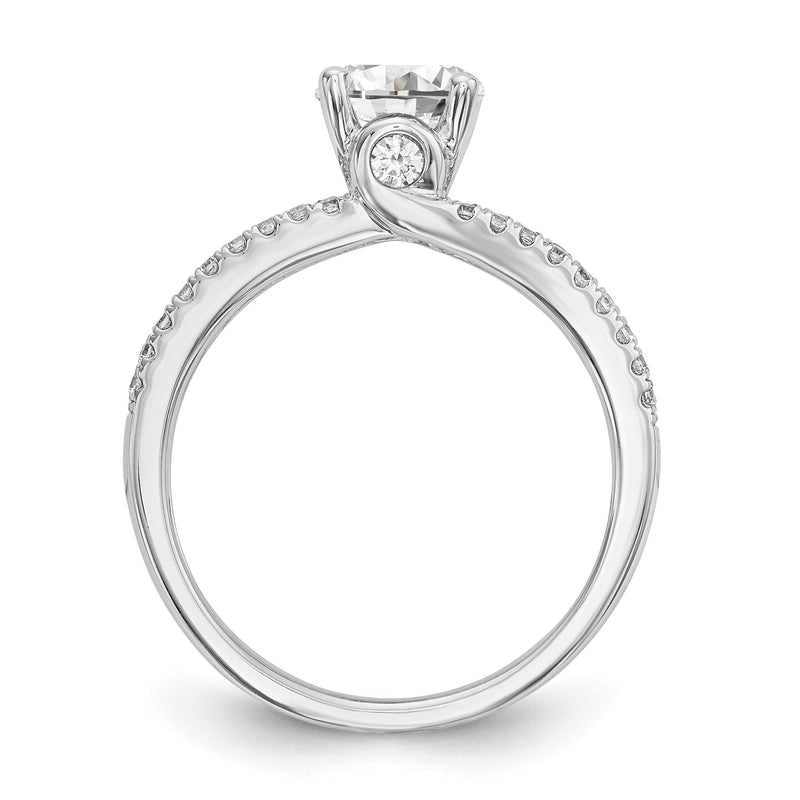 14K White Gold Simulated Diamond Engagement Ring