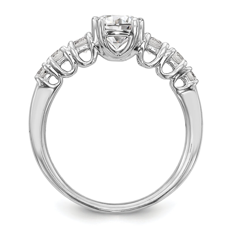 14K White Gold Simulated Diamond Engagement Ring
