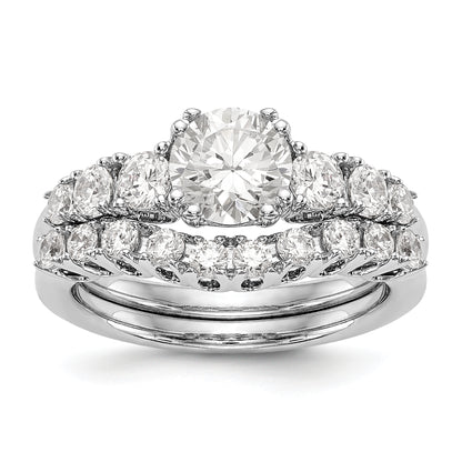 14K White Gold Simulated Diamond Engagement Ring