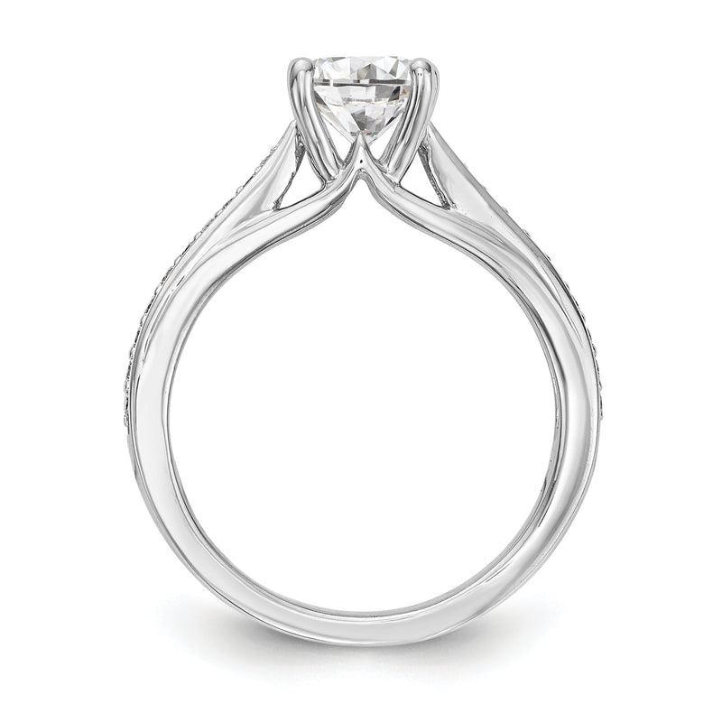 14K White Gold Simulated Diamond Engagement Ring