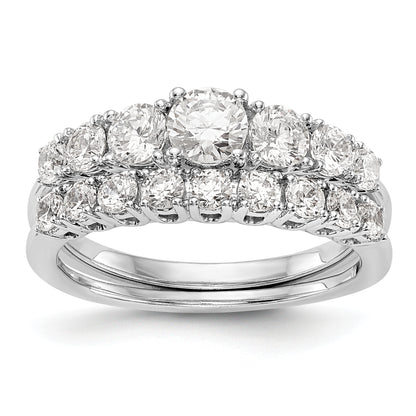 14K White Gold Simulated Diamond Engagement Ring