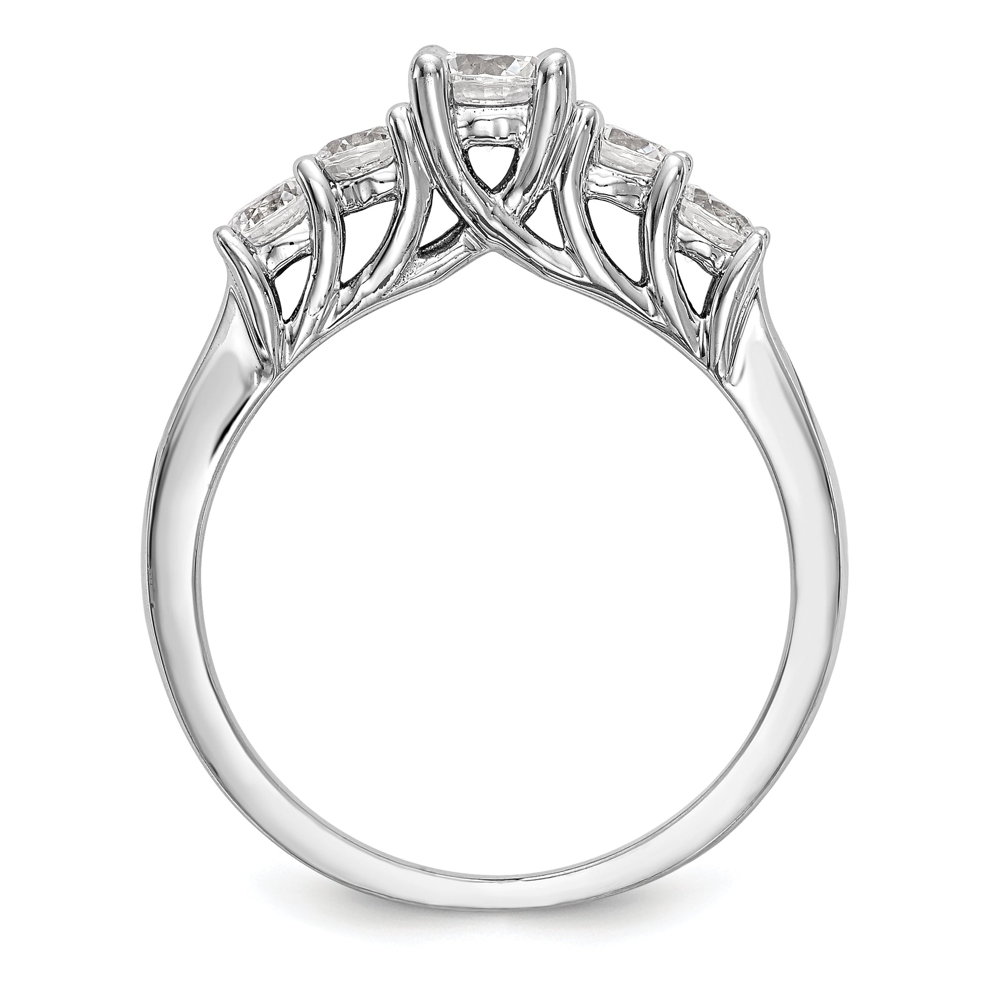 14K White Gold Simulated Diamond Engagement Ring