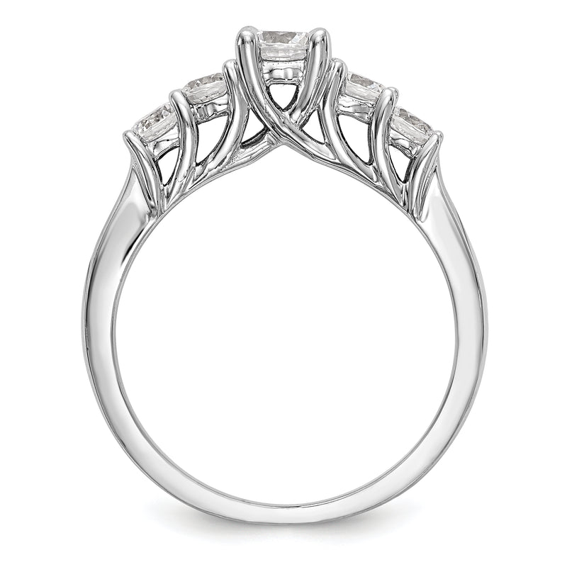 14K White Gold Simulated Diamond Engagement Ring