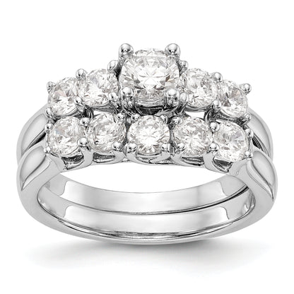 14K White Gold Simulated Diamond Engagement Ring