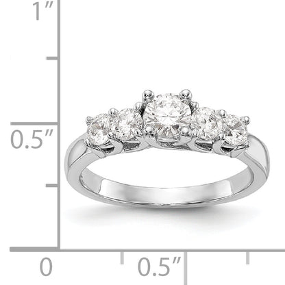 14K White Gold Simulated Diamond Engagement Ring