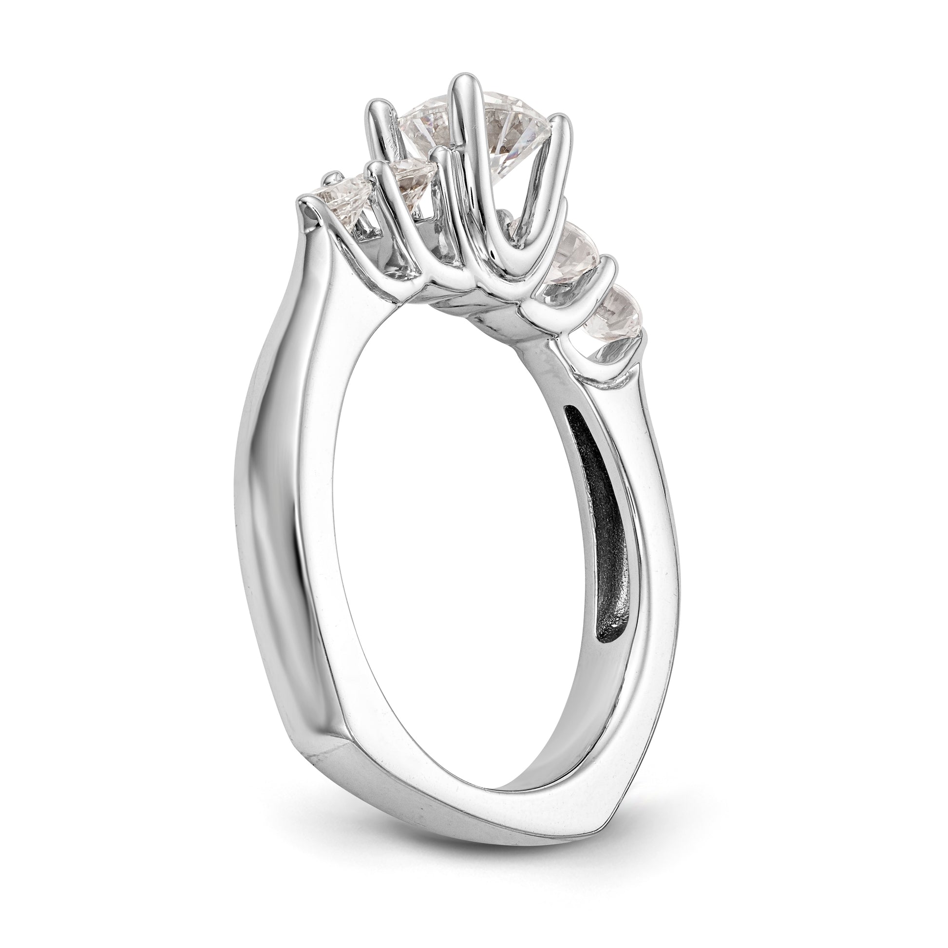 14K White Gold Simulated Diamond Engagement Ring