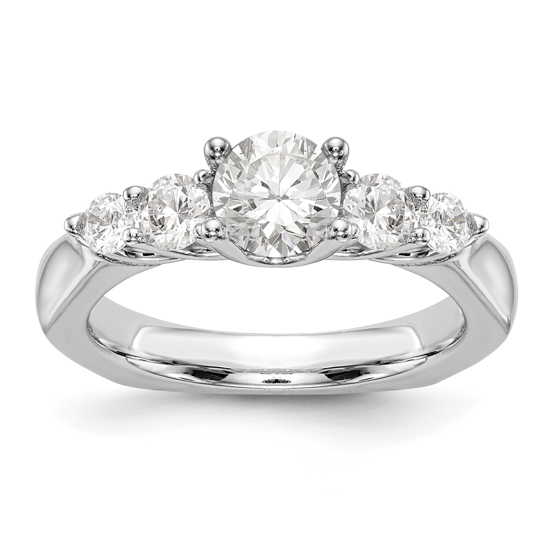 14K White Gold Simulated Diamond Engagement Ring