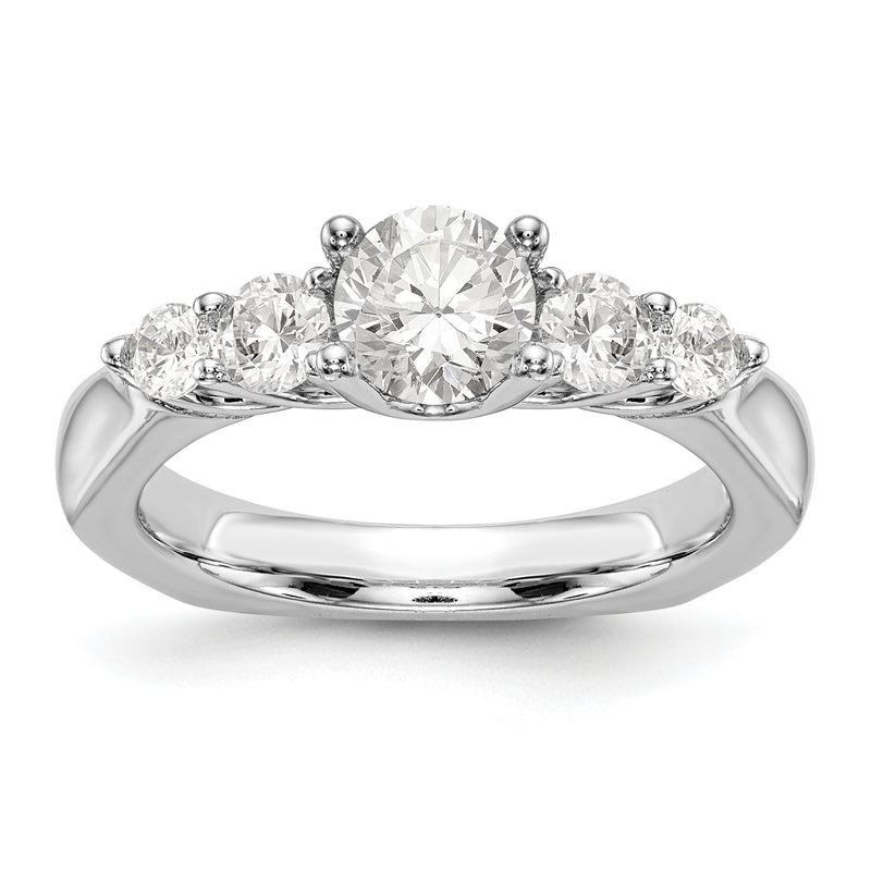 14K White Gold Simulated Diamond Engagement Ring