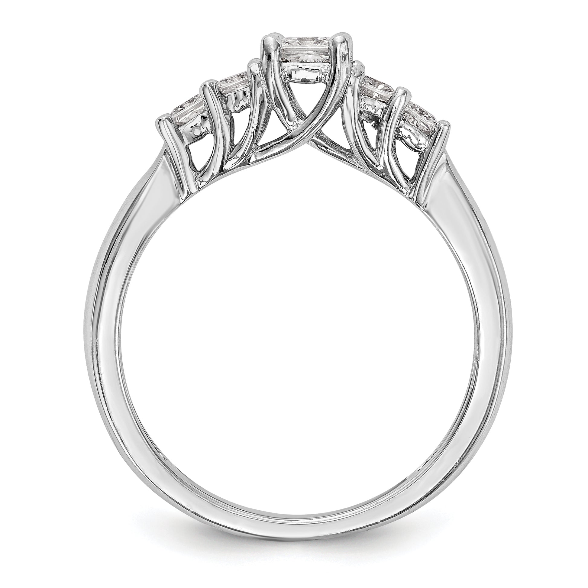 14K White Gold Simulated Diamond Engagement Ring