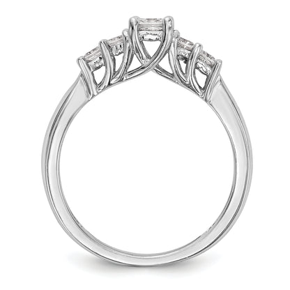 14K White Gold Simulated Diamond Engagement Ring