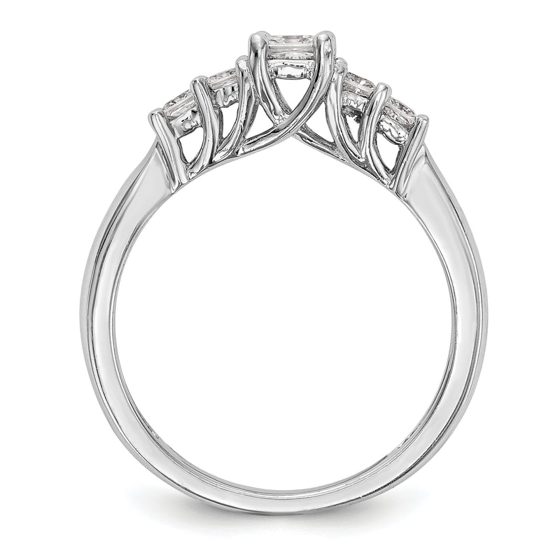 14K White Gold Simulated Diamond Engagement Ring