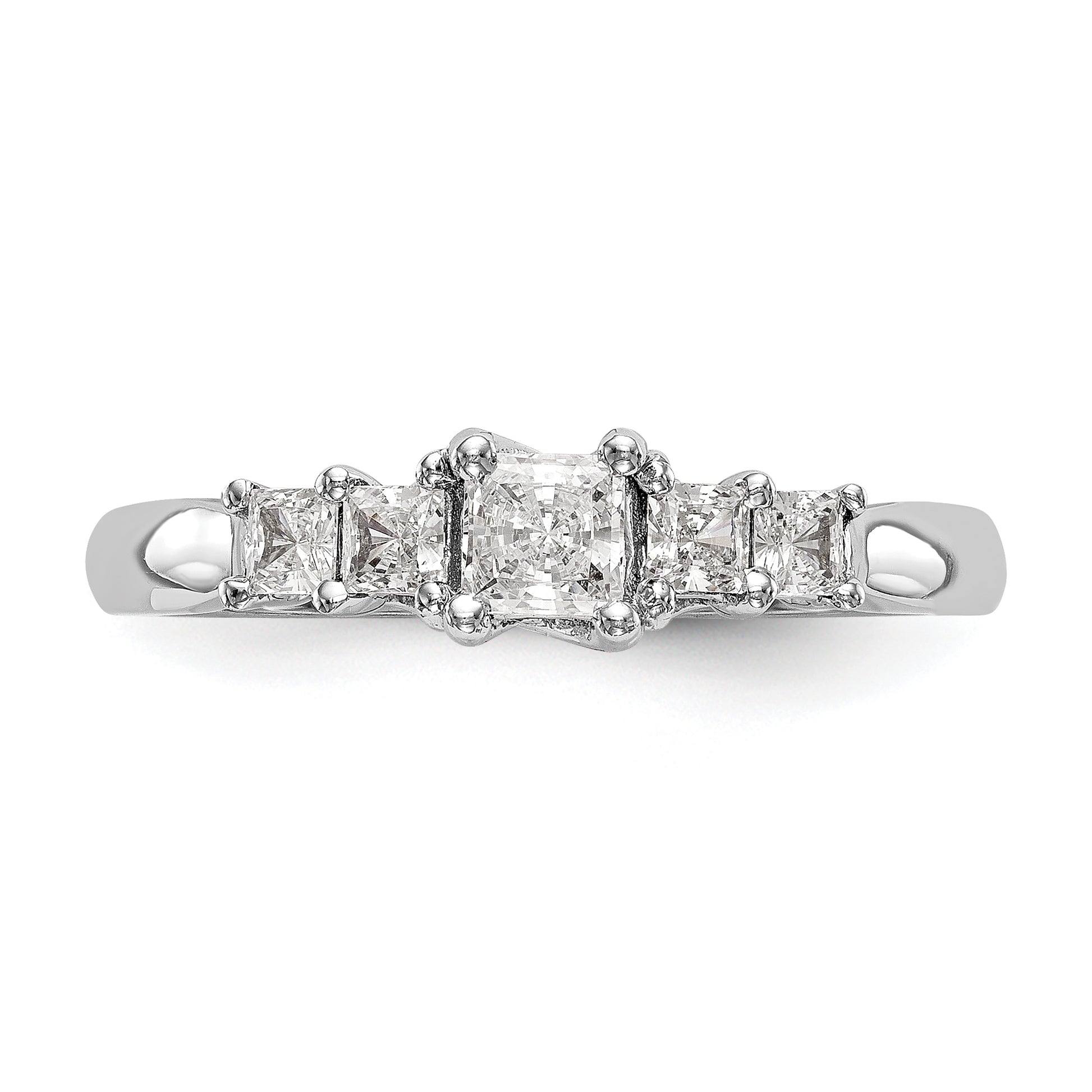 14K White Gold Simulated Diamond Engagement Ring