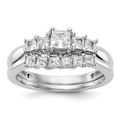 14K White Gold Simulated Diamond Engagement Ring