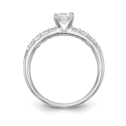 14K White Gold Simulated Diamond Engagement Ring