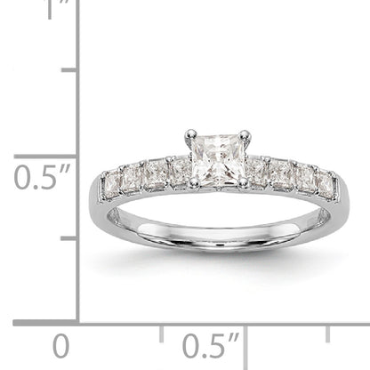 14K White Gold Simulated Diamond Engagement Ring