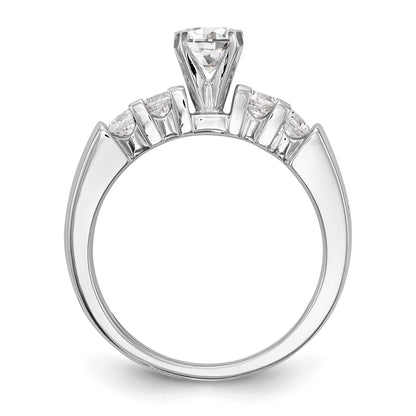 14K White Gold Diamond Peg Set Engagement Ring