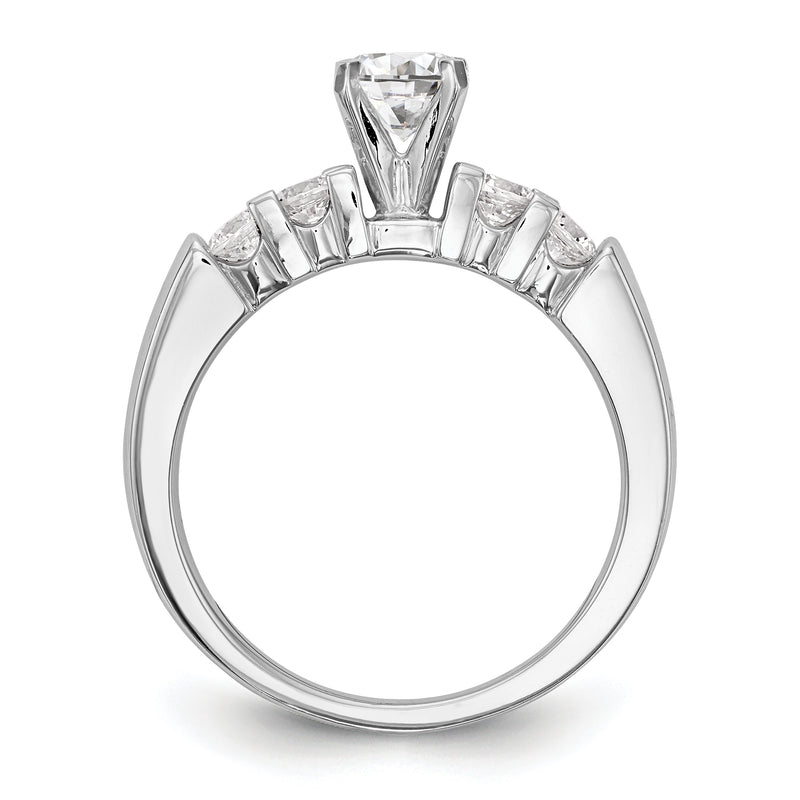 14K White Gold Diamond Peg Set Engagement Ring