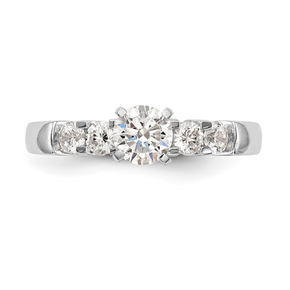 14K White Gold Diamond Peg Set Engagement Ring