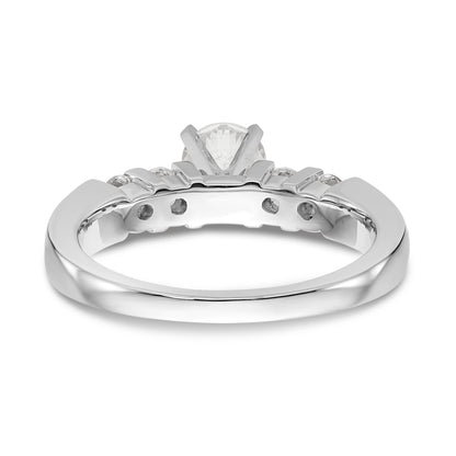 14K White Gold Diamond Peg Set Engagement Ring