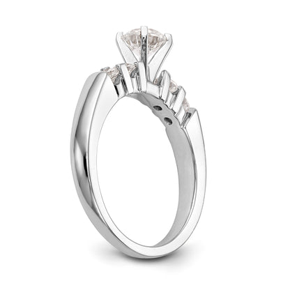 14K White Gold Diamond Peg Set Engagement Ring