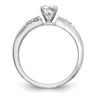14K White Gold Diamond Peg Set Engagement Ring