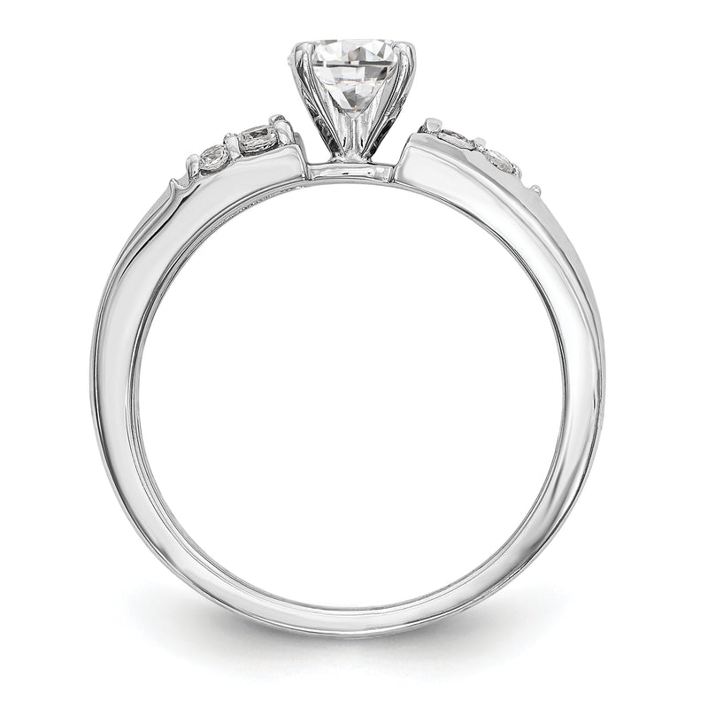 14K White Gold Diamond Peg Set Engagement Ring