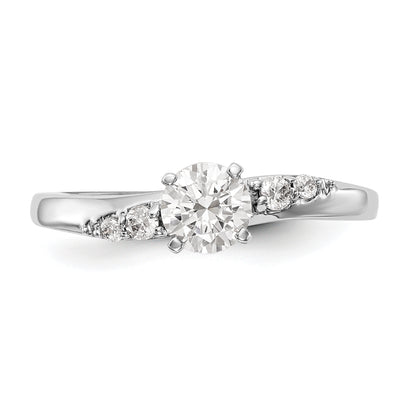 14K White Gold Diamond Peg Set Engagement Ring