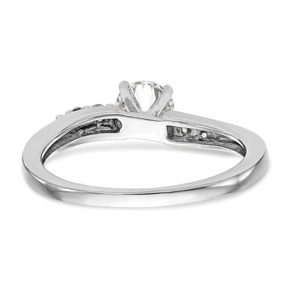14K White Gold Diamond Peg Set Engagement Ring