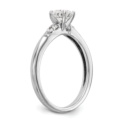 14K White Gold Diamond Peg Set Engagement Ring