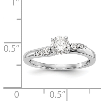 14K White Gold Diamond Peg Set Engagement Ring