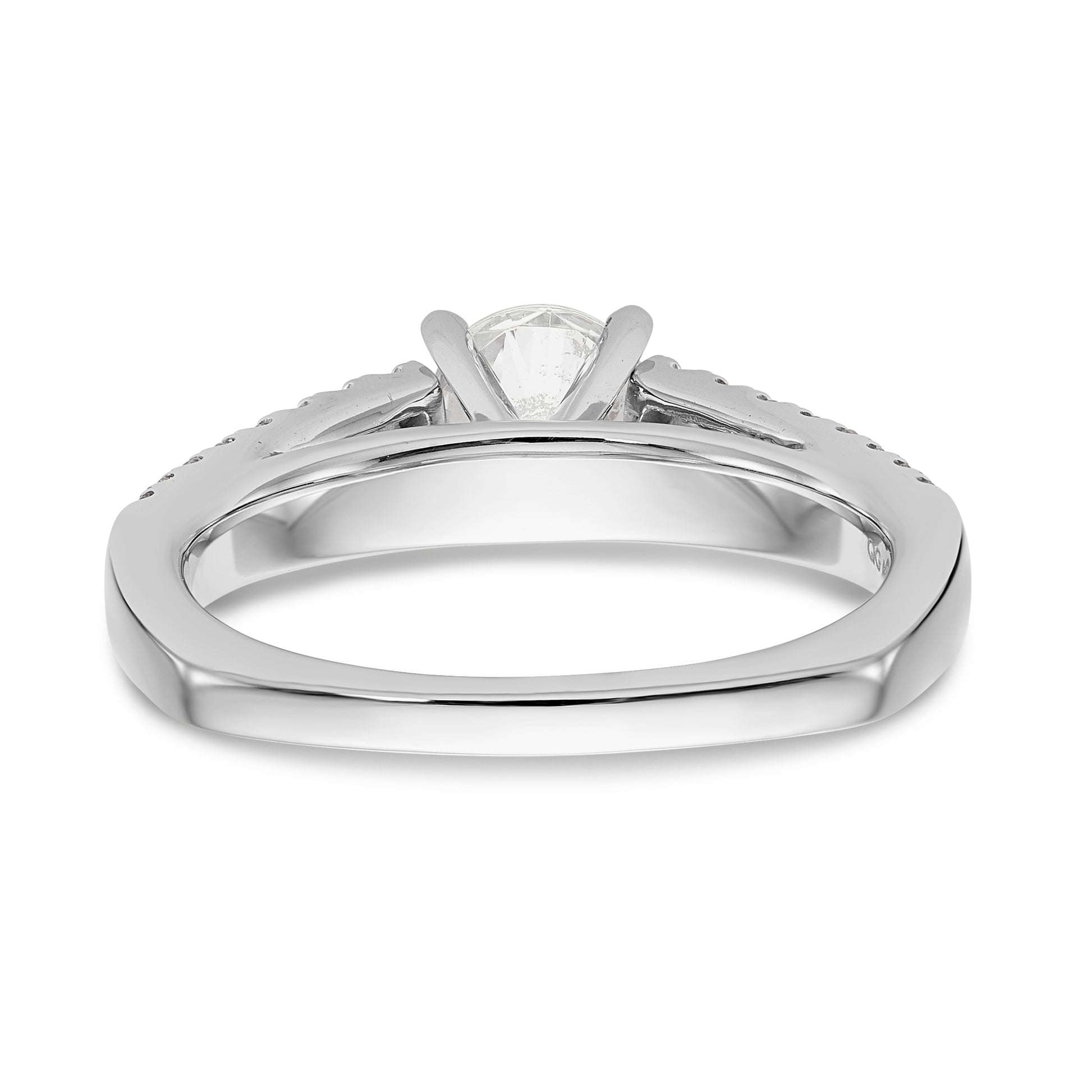 14K White Gold Simulated Diamond Engagement Ring