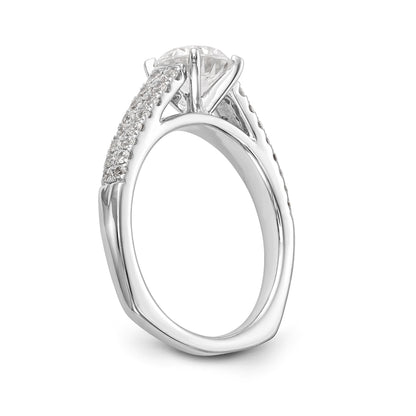 14K White Gold Simulated Diamond Engagement Ring