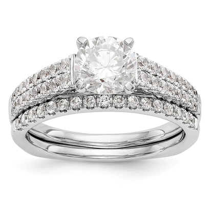14K White Gold Simulated Diamond Engagement Ring