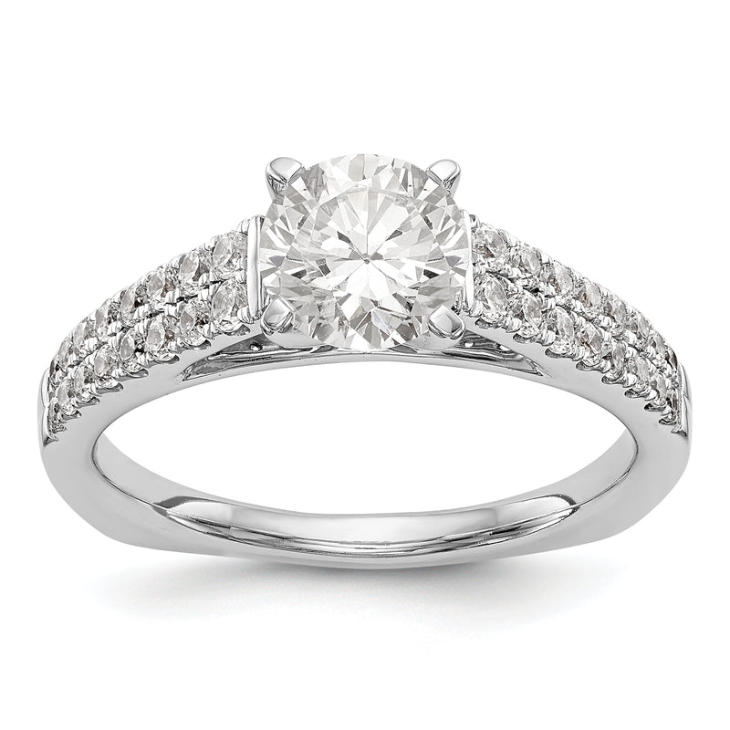 14K White Gold Simulated Diamond Engagement Ring