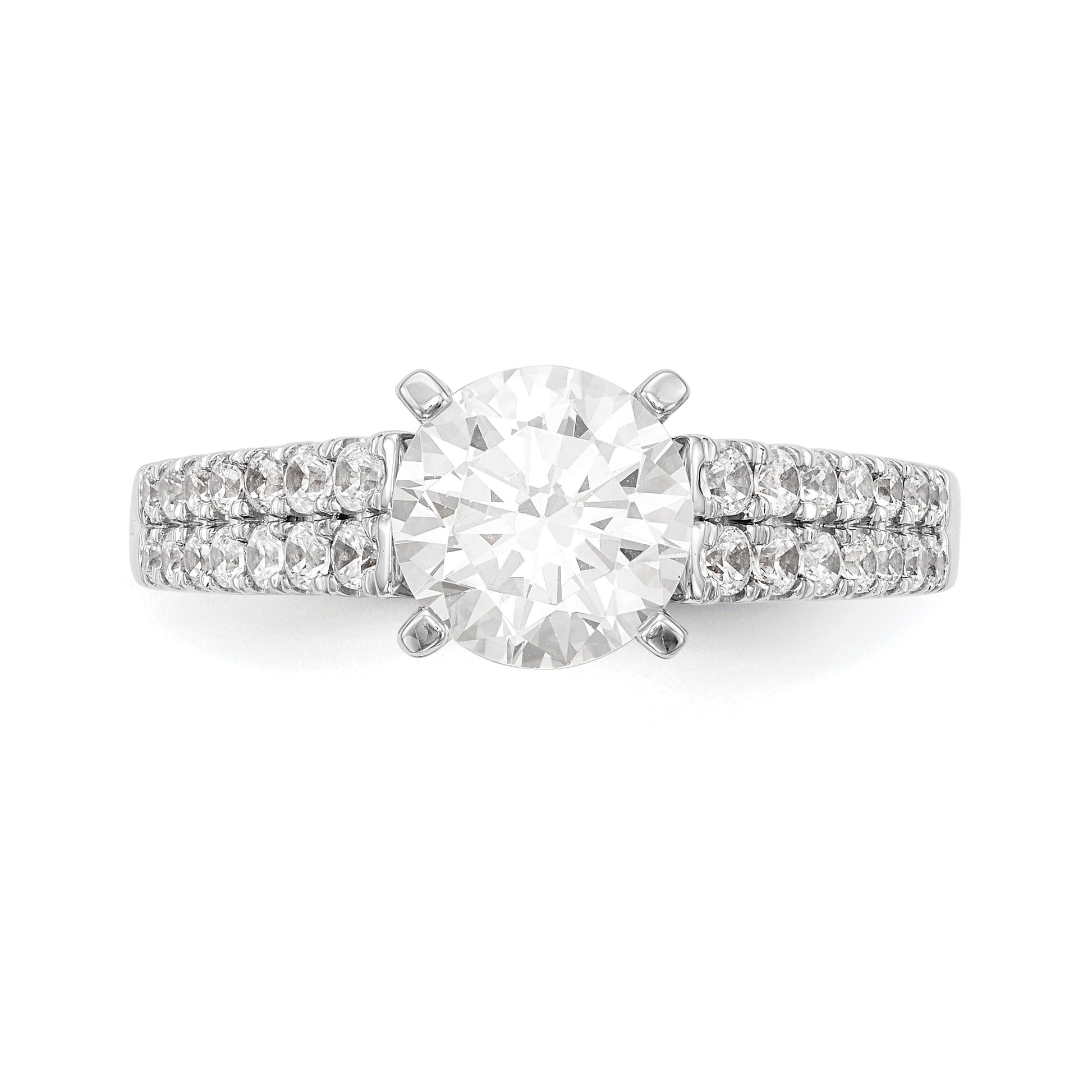 14K White Gold Simulated Diamond Engagement Ring