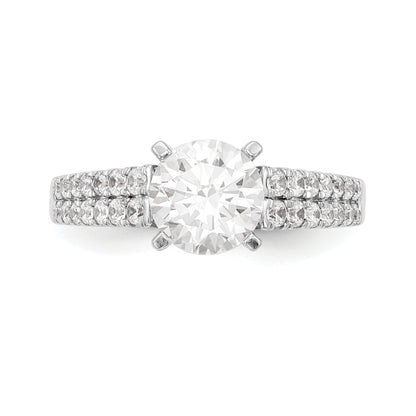 14K White Gold Simulated Diamond Engagement Ring