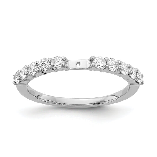14K White Gold Diamond Peg Set CZ Engagement Ring