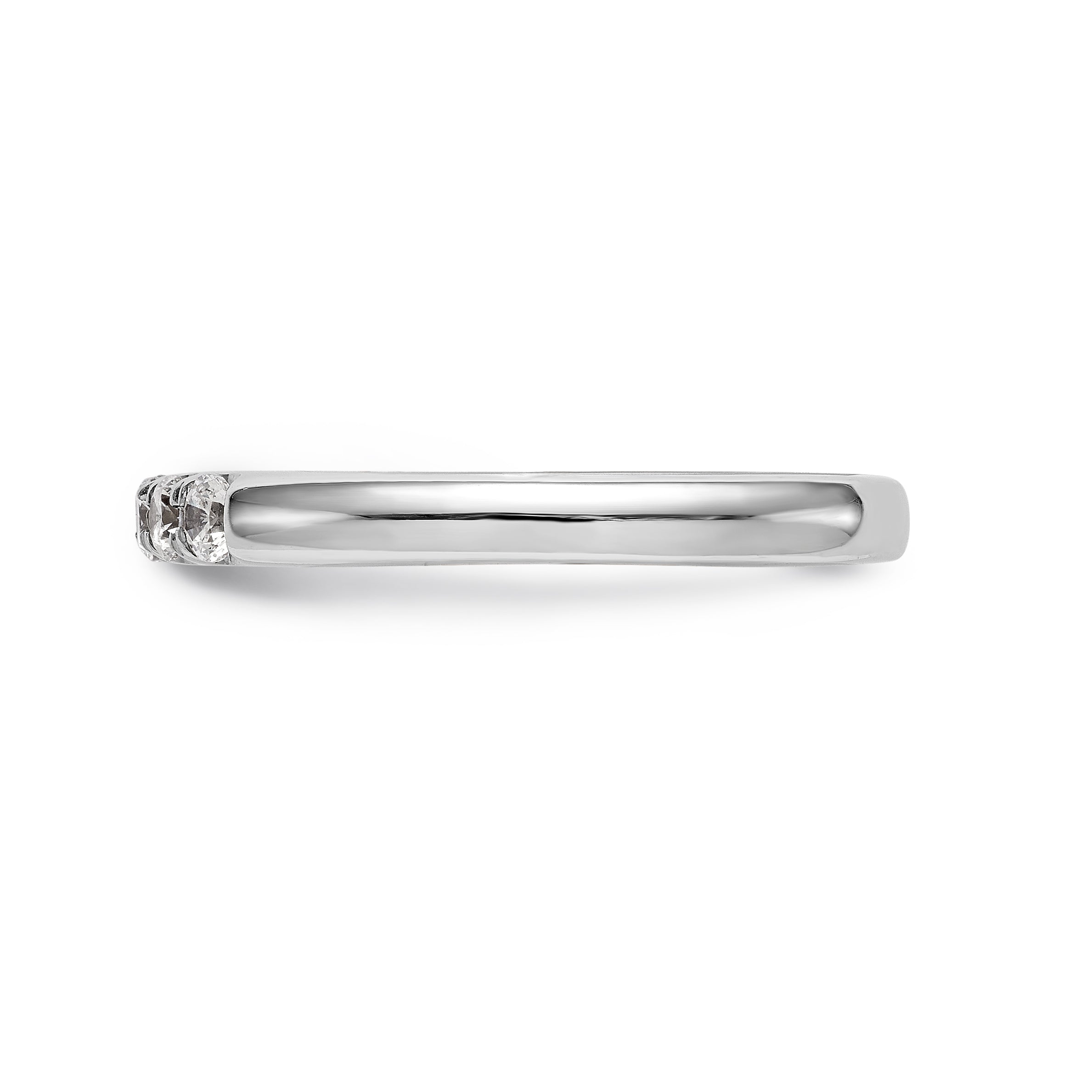 14K White Gold Diamond Wedding Band