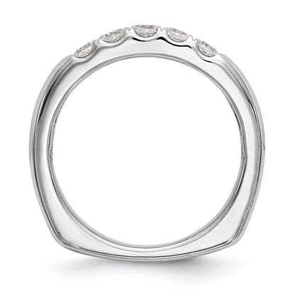 14K White Gold Diamond Wedding Band