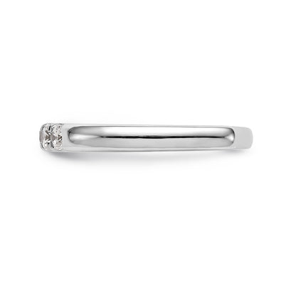 14K White Gold Diamond Wedding Band
