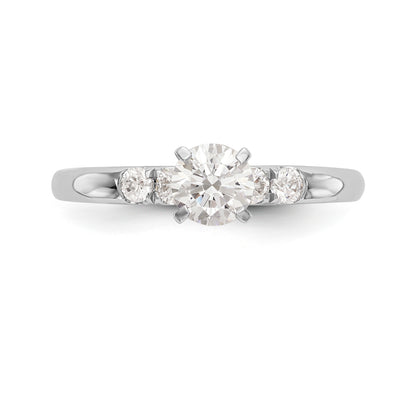 14K White Gold Diamond Peg Set Engagement Ring