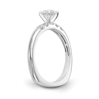 14K White Gold Diamond Peg Set Engagement Ring