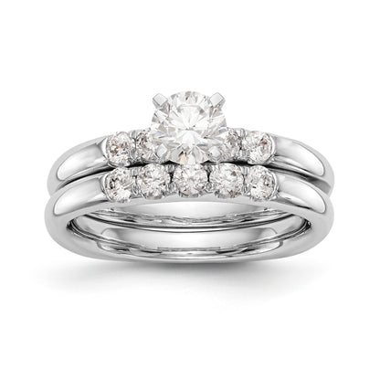 14K White Gold Diamond Peg Set Engagement Ring