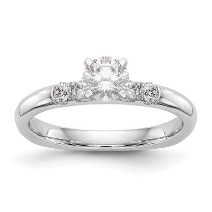 14K White Gold Diamond Peg Set Engagement Ring