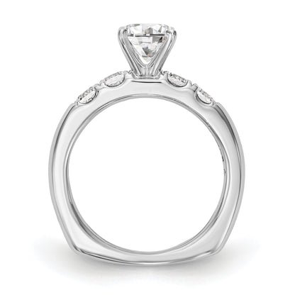 14K White Gold Diamond Peg Set Engagement Ring