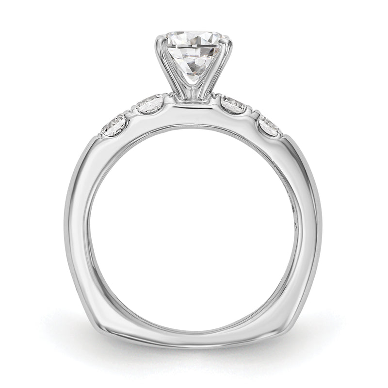 14K White Gold Diamond Peg Set Engagement Ring
